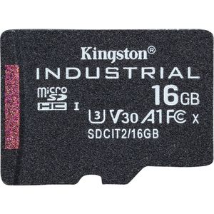 Kingston Industrial microSD - 16 GB microSDHC Industrial C10 A1 pSLC kaart enkele verpakking zonder adapter - SDCIT2/16GBSP