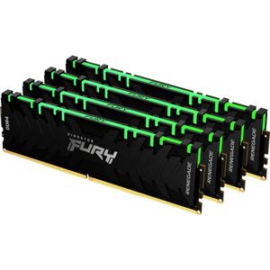 Kingston Fury Renegade RGB werkgeheugen voor pc DDR4, 32 GB, 4 x 8 GB, 3000 MHz, DIMM 288-pins CL15, KF430C15RBAK4/32,