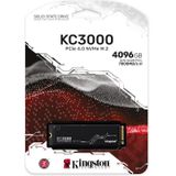 Kingston SKC3000D/4096G KC3000 PCIe 4.0 NVMe M.2 SSD - Hoogwaardige opslag voor desktop- en laptoppc's,Zwart