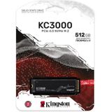 Kingston -SKC3000S/512G PCIe 4.0 NVMe M.2 SSD - Hoogwaardige opslag voor desktop- en laptoppc's,512GB,Zwart