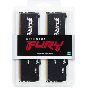 Kingston FURY Beast RGB Werkgeheugenset voor PC DDR5 16 GB 2 x 8 GB Non-ECC 5600 MHz 288-pins DIMM CL40 KF556C40BBAK2-16