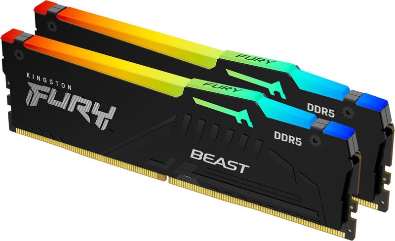 Kingston Fury Beast DDR5 RGB 32GB (2x16GB) 5600MT/s DDR5 CL40 DIMM Desktop Gaming Memory Kit van 2 - KF556C40BBAK2-32