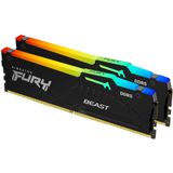 kingstontechnology Kingston Fury Beast DDR5 RGB 32 GB (2 x 16 GB) 4800MT/s DDR5 CL38 DIMM geheugen voor gamer-pc, set van 2 - KF548C38BBAK2-32
