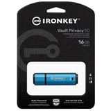 Kingston Technology IronKey Vault Privacy 50 USB flash drive USB Type-A 3.2 Gen 1 (3.1 Gen 1) Zwart, Blauw