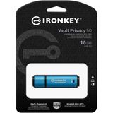 Kingston IronKey Vault Privacy 50 FIPS 197 XTS-AES 256-bit gecodeerde USB-stick voor gegevensbescherming - IKVP50/16GB