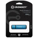 IronKey Vault Privacy 50 - Secure USB Flash Drive - 256 GB - Blauw