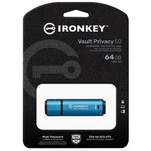 Kingston Technology IronKey Vault Privacy 50 USB flash drive USB Type-A 3.2 Gen 1 (3.1 Gen 1) Zwart, Blauw