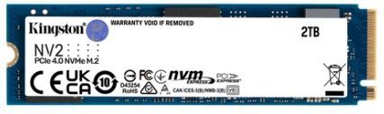 Kingston NV2 - SSD - 2 TB - intern - M.2 2280 - PCIe 4.0 x4 (NVMe) - voor Intel Next Unit of Computing 12 Pro Kit - NUC12WSKi5