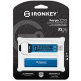 Kingston IronKey Keypad 200 USB Stick 32GB Blauw
