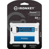 Kingston IronKey Keypad 200 USB Type-A hardware-encryptie FIPS 140-3 niveau 3 USB-stick (wachten) met XTS-AES 256-bits hardware-encryptie - IKKP200/32GB