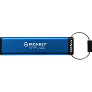 Kingston IronKey Keypad 200 Drive flash Type-A USB--stick met hardwareversleuteling FIPS 140-3 niveau 3 (aangevraagd) met XTS-AES 256-bits hardwareversleuteling- IKKP200/32GB