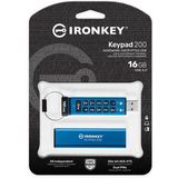 Kingston Technology IronKey Keypad 200 USB flash drive USB Type-A 3.2 Gen 1 (3.1 Gen 1) Blauw