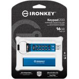 Kingston IronKey Keypad 200 XTS-AES 256-bit hardware-encryptie USB-stick - IKKP200/16GB