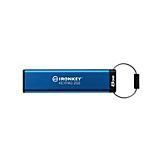 Kingston IronKey Keypad 200 8GB Verschlüsselter USB | Alphanumerische Tastatur | Multi-Pin-Zugang | XTS-AES 256-bit | FIPS 140-3 Level 3 Zertifiziert (Ausstehend) | IKKP200/8GB, Blau
