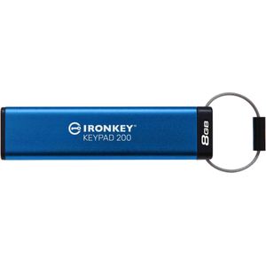 Kingston IronKey Toetsenbord 200 (8 GB, USB A), USB-stick, Blauw