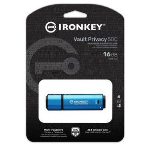 Kingston - IronKey Vault Privacy 50 - USB-stick - 16 GB - FIPS 197-gecertificeerde AES 256-bits hardware-encryptie