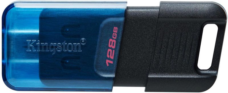 Kingston USB Stick 128GB - USB-C - Blauw - Keychain Design