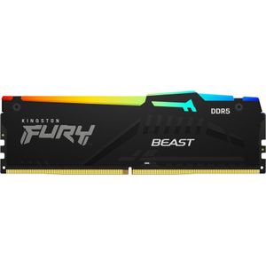 Kingston FURY Beast RGB Werkgeheugenset voor PC DDR5 32 GB 2 x 16 GB Non-ECC 6000 MHz 288-pins DIMM CL36 KF560C36BBEAK2-32