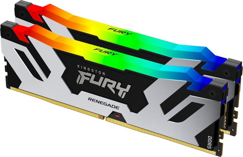 Kingston Fury Renegade Zwart RGB XMP 32GB 7200MT/s DDR5 CL38 DIMM Desktop Gaming Geheugen (Set van 2) - KF572C38RSAK2-32