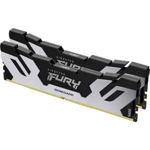 Kingston Fury Renegade DDR5 KF572C38RSK2-32 XMP 32GB 7200MT/s DDR5 CL38 DIMM werkgeheugen voor gamer-pc, zilver/zwart, 2 stuks