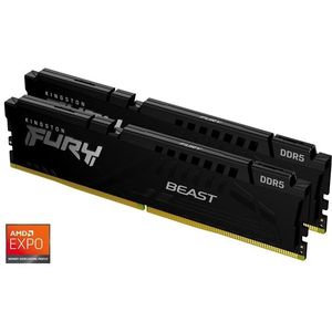 Kingston FURY Beast Schwarz EXPO DDR5 16GB (2x8GB) 5600MT/s DDR5 CL36 DIMM Desktop Gaming Speicher Kit mit 2 - KF556C36BBEK2-16