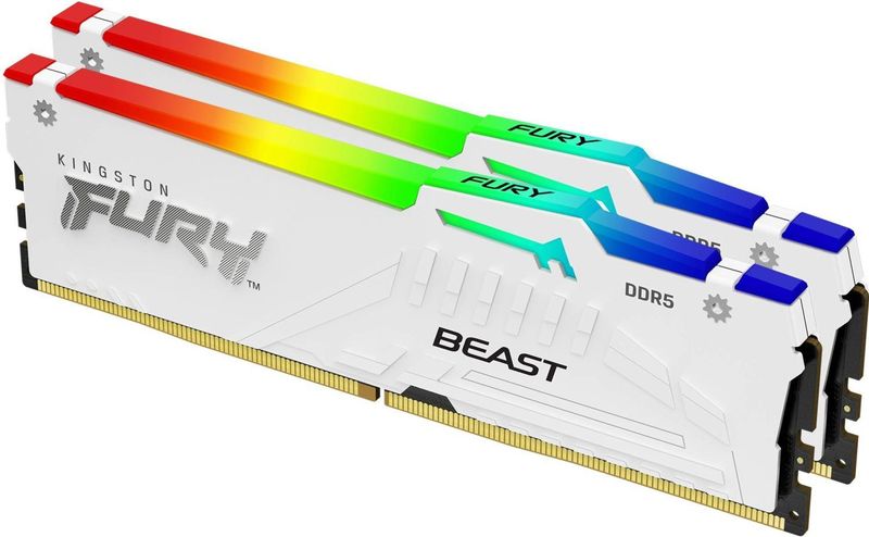 Kingston FURY Beast White RGB EXPO 64 GB 5200MT/s DDR5 CL36 DIMM Desktop Gaming Memory Kit van 2 - KF552C36BWEAK2-64