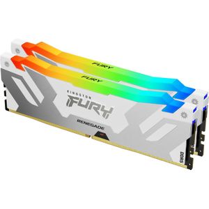 Kingston FURY Renegade Wit RGB XMP 32GB 6400MT/s DDR5 CL32 DIMM Desktop Gaming Geheugen (Set van 2) - KF564C32RWAK2-32