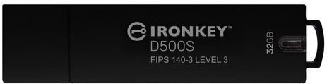 Kingston Technology IronKey 32GB D500S FIPS 140-3 niveau 3 (aangevraagd) AES-256