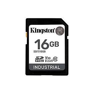 Kingston industriële SD-kaart, tot 100 MB/s, hoge duurzaamheid, UHS-I U3 V30 A1, (SDIT/16GB)