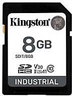 Kingston Industriële SD-kaart, tot 100 MB/s, hoge uithoudingsvermogen, UHS-I U3 V30 A1, (SDIT/8 GB)