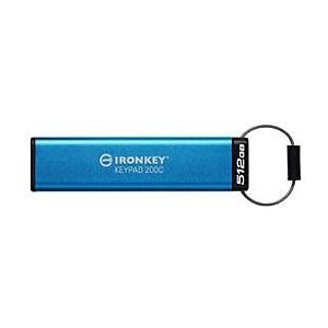 Kingston Technology IronKey Keypad 200C USB flash drive 512 GB USB Type-C 3.2 Gen 1 (3.1 Gen 1) Blau