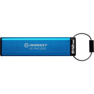 Kingston IronKey 512GB USB-C Keypad 200C, FIPS 140-3 Lvl 3 (aangevraagd) AES-256