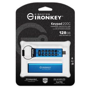 Kingston Technology IronKey Keypad 200 USB flash drive USB Type-C 3.2 Gen 1 (3.1 Gen 1) Blauw