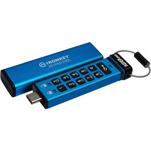 Kingston IronKey Keypad 200C Drive flash Type-C USB--stick met hardwareversleuteling FIPS 140-3 niveau 3 (aangevraagd) met XTS-AES 256-bits hardwareversleuteling- IKKP200C/128GB