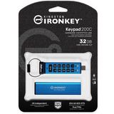 Kingston Technology IronKey Keypad 200 USB flash drive USB Type-C 3.2 Gen 1 (3.1 Gen 1) Blauw