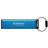 Kingston Ironkey Keypad 200C 32GB Versleutelde USB | Alfanumeriek Toetsenbord | Multi-Pin Toegang | XTS-AES 256-bit | FIPS 140-3 Niveau 3 Gecertificeerd (Aangevraagd) | IKKP200C/32GB, Blauw