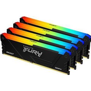 Kingston Technology FURY 128GB 3200MT/s DDR4 CL16 DIMM (Sets van 4) Beast RGB