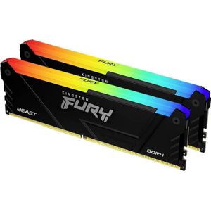 Kingston Fury Beast RGB 64 GB 3200MT/s DDR4 CL16 DIMM (set van 2) PC RAM voor PC KF432C16BB2AK2/64