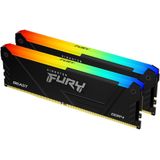 Kingston Technology Fury Beast RGB 32 GB 3200MT/s DDR4 CL16 DIMM (set van 2) PC RAM RAM voor PC KF432C16BB2AK2/32