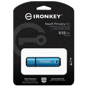 Kingston Technology IronKey Vault Privacy 50 USB flash drive USB Type-A 3.2 Gen 1 (3.1 Gen 1) Zwart, Blauw
