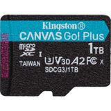 Kingston Canvas Go! Plus microSD geheugenkaart Class 10, UHS-I 1TB microSDXC 170R A2 U3 V30 enkel pakket zonder ADP