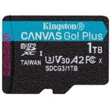 Kingston Technology 1TB microSDXC Canvas Go Plus 170R A2 U3 V30 kaart + ADP