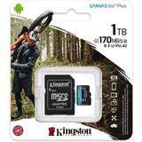 Kingston Technology 1TB microSDXC Canvas Go Plus 170R A2 U3 V30 kaart + ADP