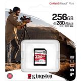 Kingston Canvas React Plus V60 SD 256GB SDXC UHS-II 280R/150W U3 V60 for Full HD/4K