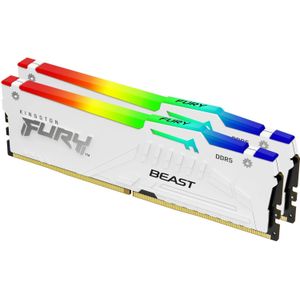 Kingston FURY Beast 64GB 6400MT/s DDR5 CL32 DIMM (Kit van 2) White RGB XMP