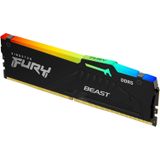 Kingston FURY Beast Zwart RGB XMP 16GB 6000MT/s DDR5 CL30 DIMM Desktop Gaming Geheugen Enkelvoudig - KF560C30BBA-16