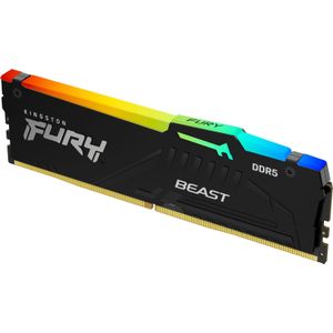Kingston FURY Beast Schwarz RGB XMP 16GB 6400MT/s DDR5 CL32 DIMM Desktop Gaming Speicher Einzelnes Modul - KF564C32BBA-16