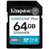 Kingston - Canvas Go Plus - SDXC Geheugenkaart - 64GB - 200MB/s Leessnelheid, UHS-I U3, V30