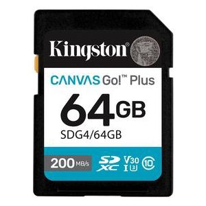 Kingston - Canvas Go Plus - SDXC Geheugenkaart - 64GB - 200MB/s Leessnelheid, UHS-I U3, V30