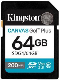 Kingston - Canvas Go Plus - SDXC Geheugenkaart - 64GB - 200MB/s Leessnelheid, UHS-I U3, V30